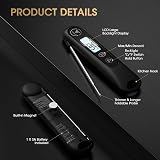 DOQAUS Meat Thermometer 3S Instant Read Backlit Foldable Probe 304 Stainless view 7
