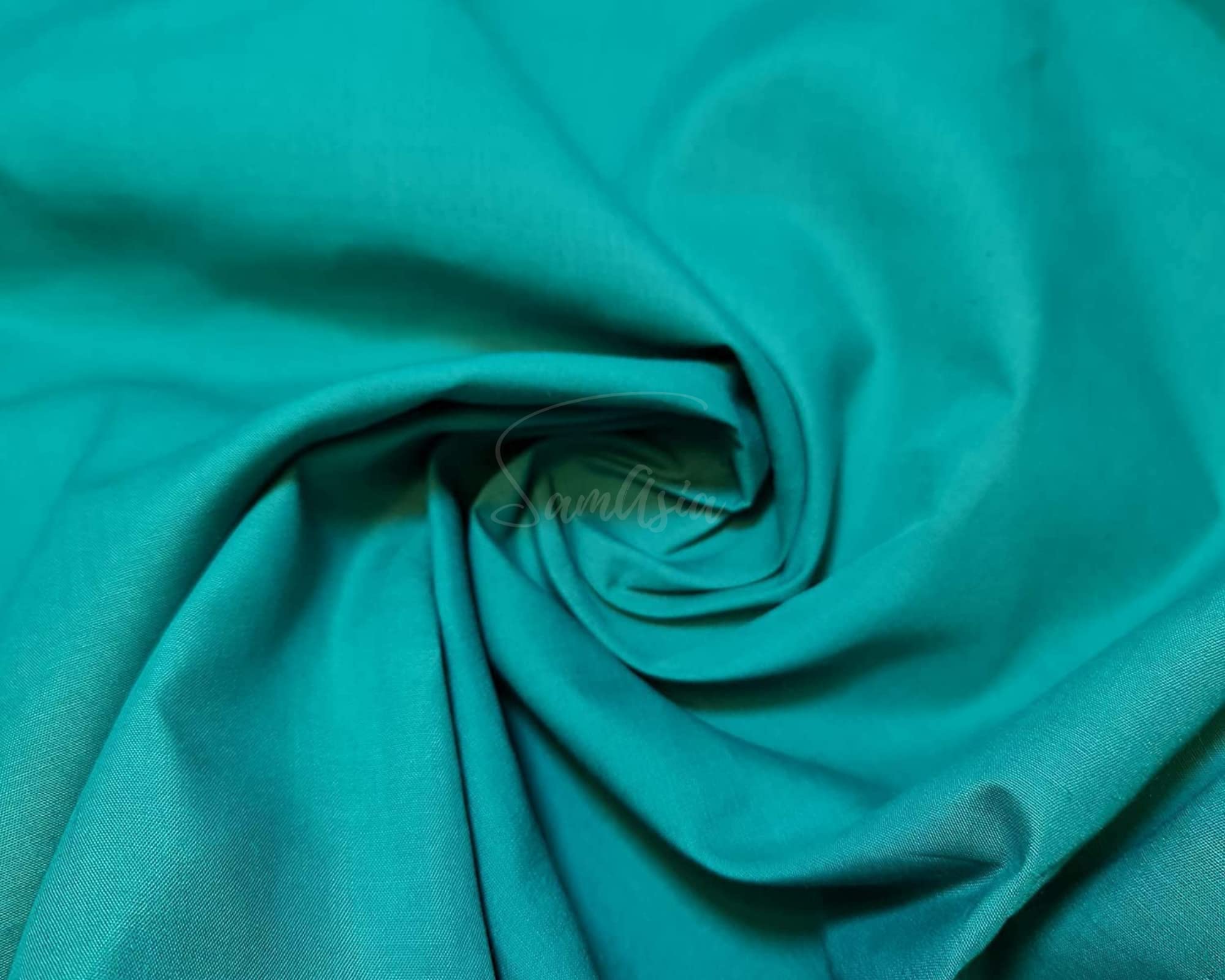 Plain Jade Polycotton Fabric for Dressmaking, Art & Craft, Sewing, Quilting | 45'' - 115 cm Wide| Precut Length 1m