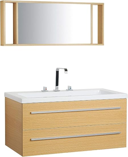 Beliani Exklusives Badezimmerset In Trendy Beige Barcelona Beliani Amazon De Kuche Haushalt amazon de