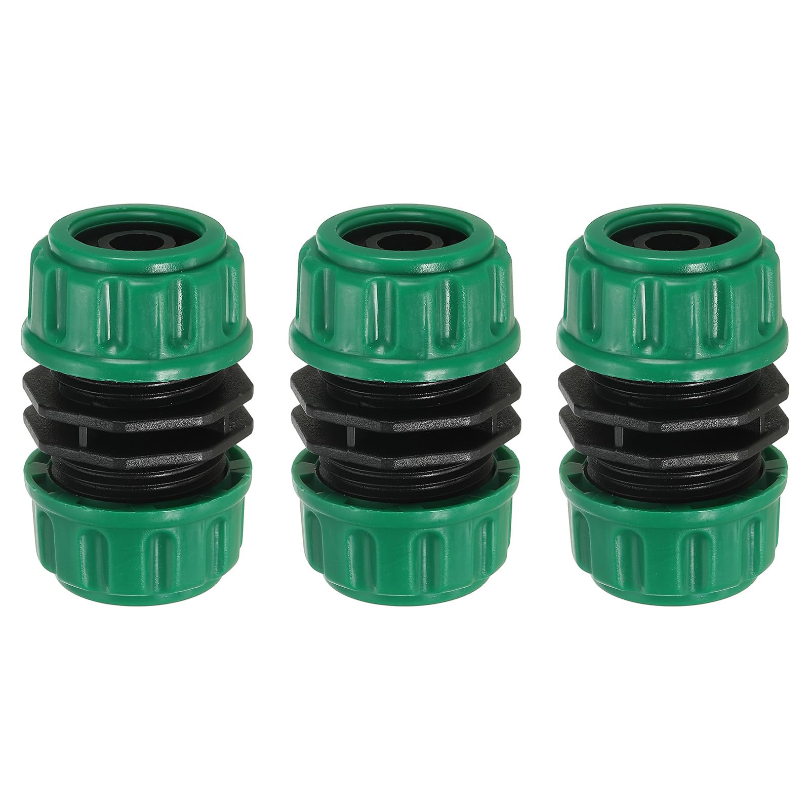 PATIKIL 1/2" Garden Hose Repair Kit Connector Extender, 3 Pcs Plastic Quick Water Hose Connectors Leakproof Design Fittings, Green