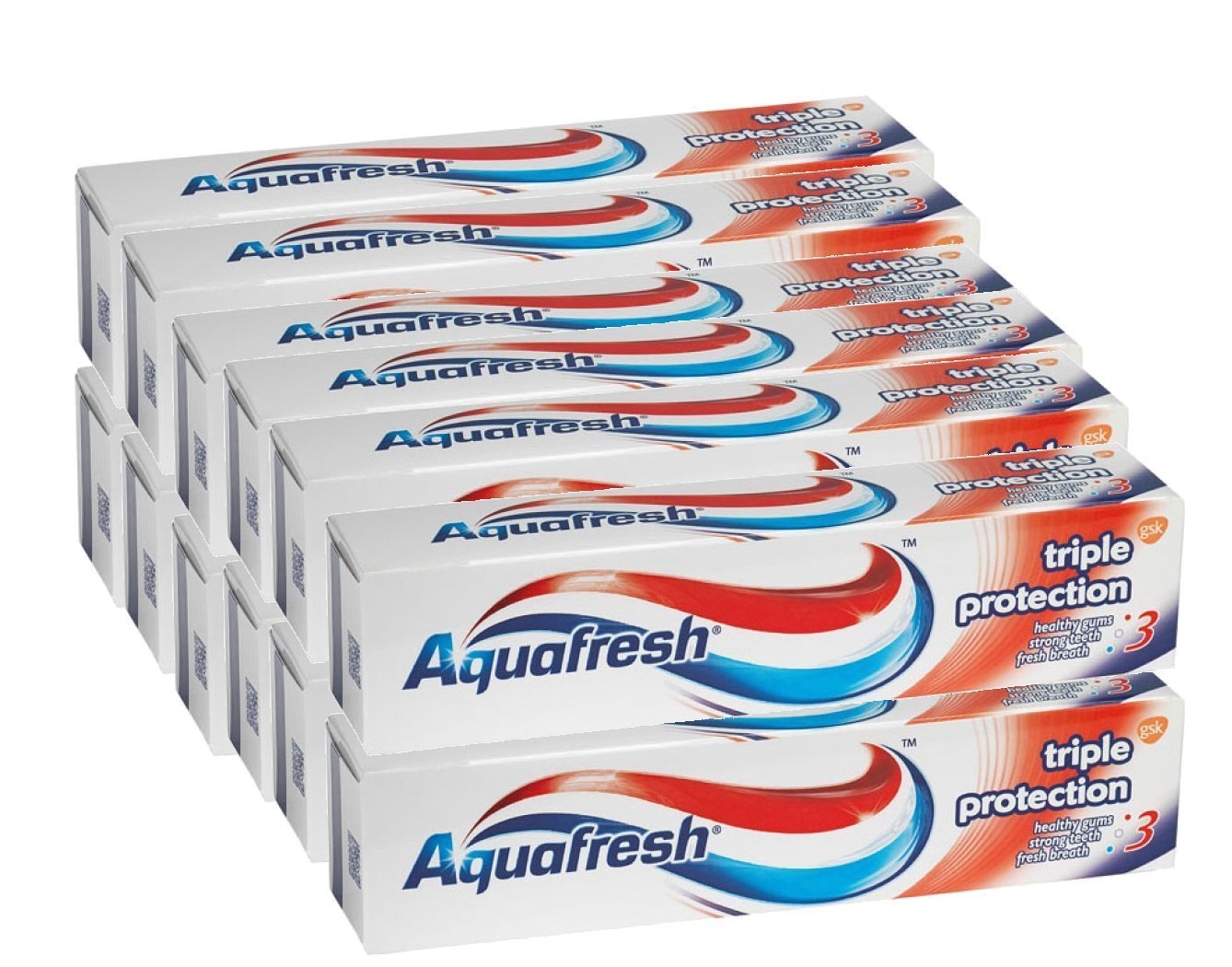 Aquafresh Triple Protection Fluoride Toothpaste Family Size 100ml X 12