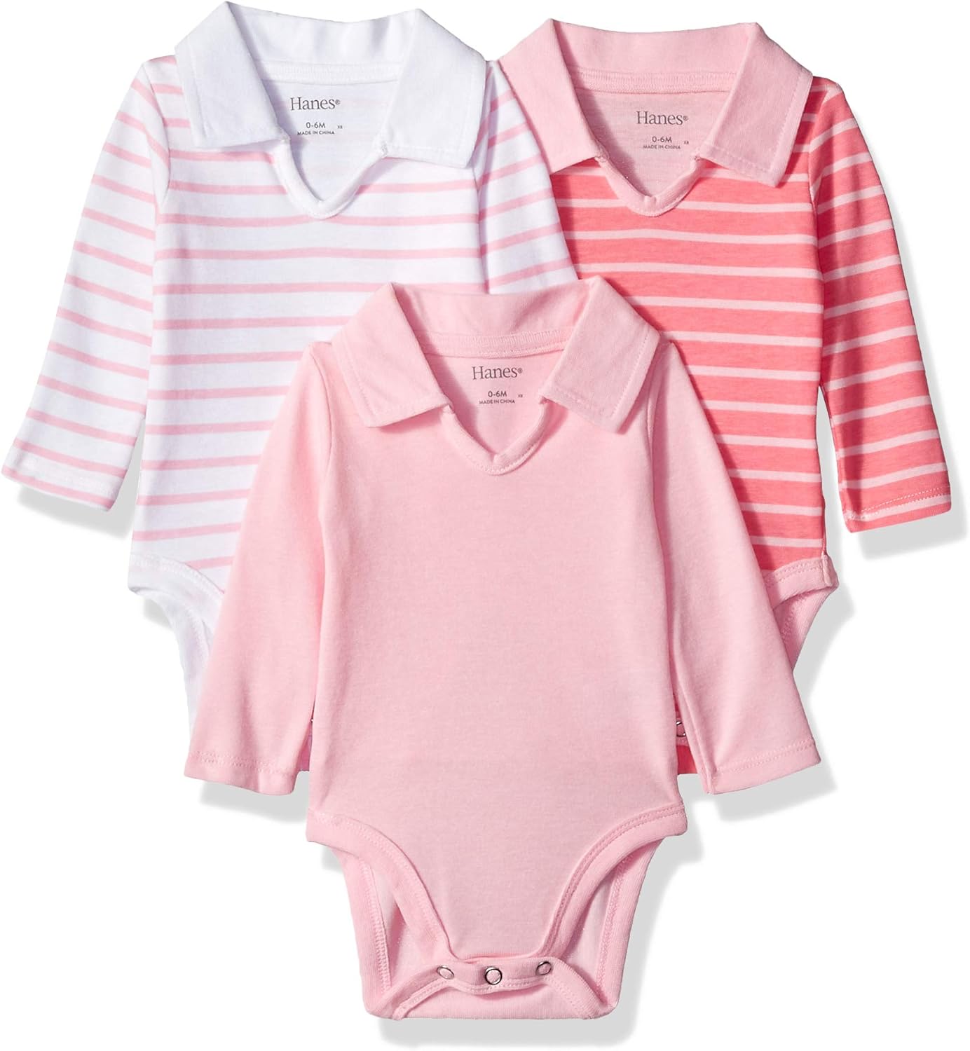 hanes long sleeve polo