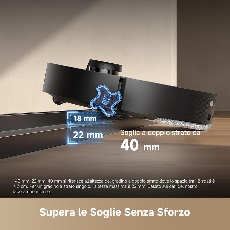 L40s Pro Ultra Robot Aspirapolvere Lavapavimenti, Aspiraz. 19.000 Pa