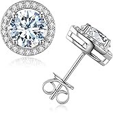 Moissanite Stud Earrings for Women, 925 Sterling Silver 1-2Carat Moissanite D Color Stud Earrings Perfect Jewelry Gifts