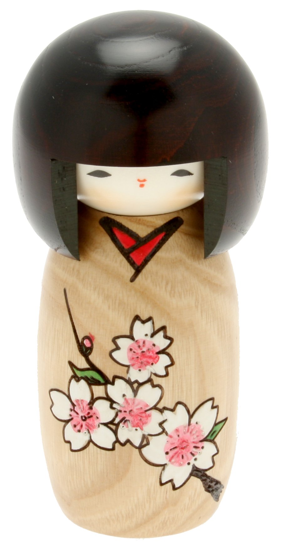 Usaburo Japanese Kokeshi Doll, Kimiko's Brown Kimono