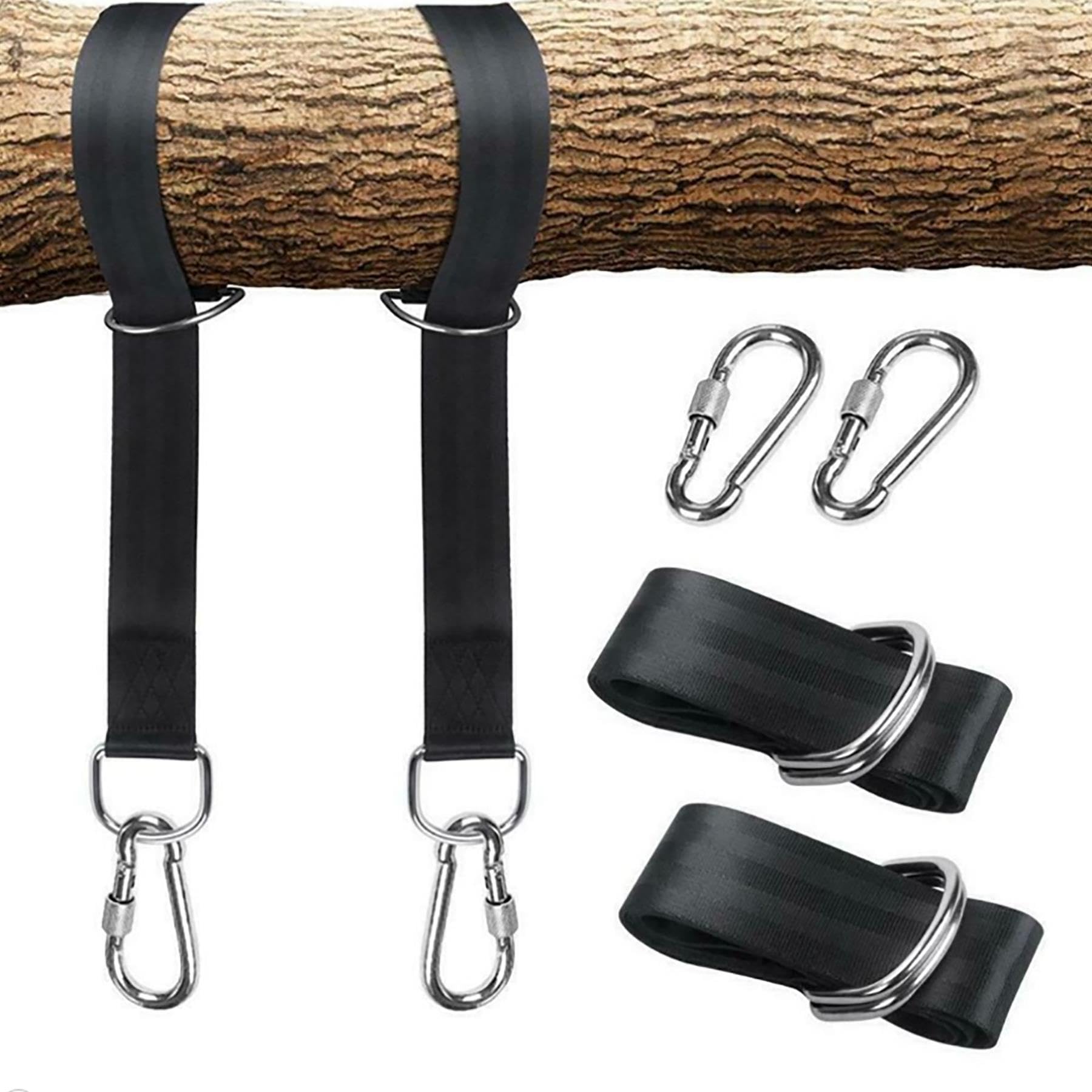 GEEZY Set of 2 Swing Hammock Tree Hanging Straps Hooks Carabiner Garden Swing Kit Fittings