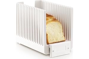 GEEDEL Bread Slicer for Homemade Bread Loaf Bagels, Bread Slicing Guide Easy to Clean Flodable and Campact Bread Cutter without BPA
