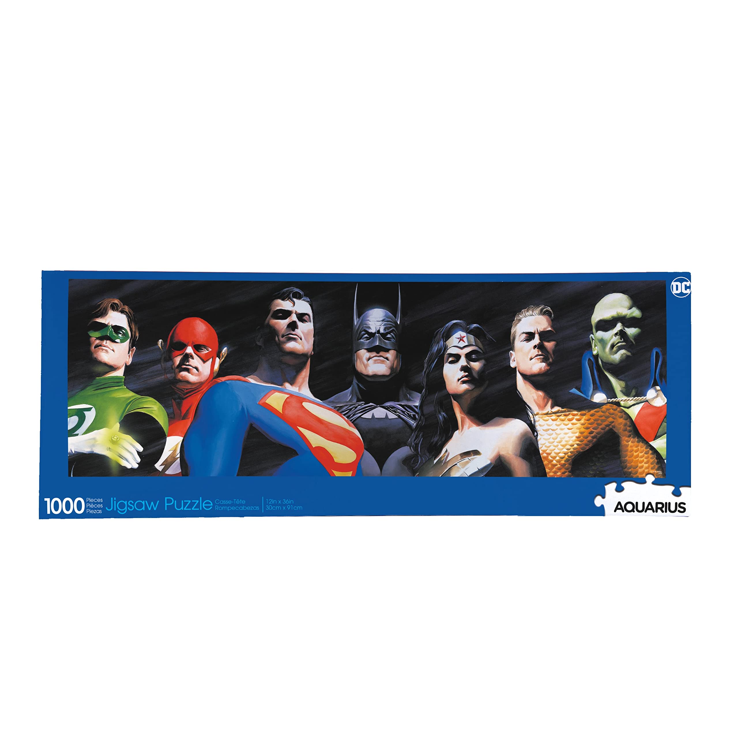 AQUARIUS DC Comics 73058 Aquarius Justice League (Slim 1000 Piece Jigsaw Puzzle) -Glare Free-Precision Fit-Officially Licensed Merchandise & Collectibles-12 x 36 Inches