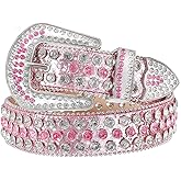 Xpvezl Studded Rhinestone Belt for Women Men - Y2K Style Cowgirl Bling Western Belt for Festivals and Gifts