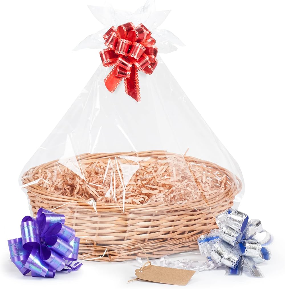 Woodluv Create Your Own Wicker Gift Hamper Oval Basket Kit Natural