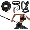 Sunsign Resistance Running Training Bungee Band, Bungee Resistance Cord Set, Long Resistance Band, Lateral Movement Sprint Overspeed Training Fitness for Fast