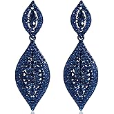 Canboer Elegant Rhinestone Dangle Earrings Crystal Wedding Bridal Long Dangling Drop Earrings Chandlier Earrings for Women Bridesmaid