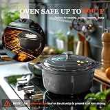 Overmont 4.2L Enamelled Cast Iron Round Casserole Pot With Lid Grey view 5