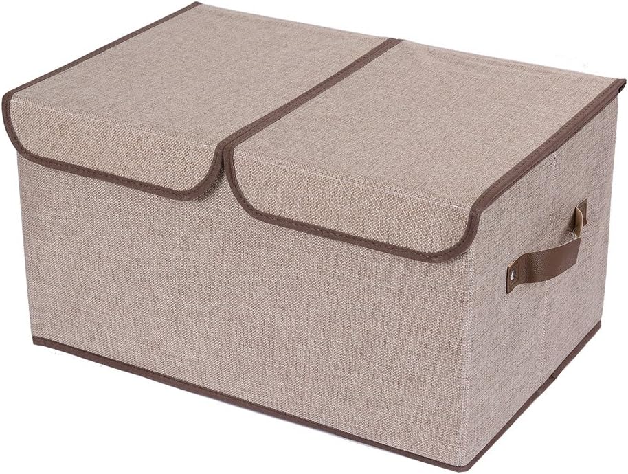 Creative Design Double Lids Linen Storage Box with 2 Compartments