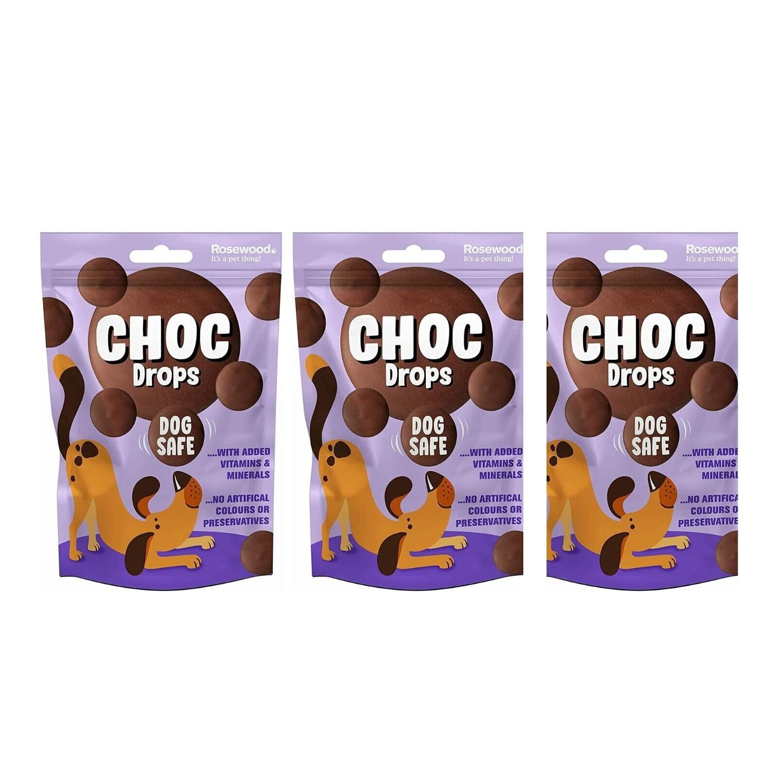 3 x Choc drops Safe Chocolate Treat Training Bite Size Treat Buttons 200G