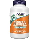 NOW Foods Supplements, Calcium & Magnesium Citrate Powder with Vitamin D3, Supports Bone Health*, 8-Ounce