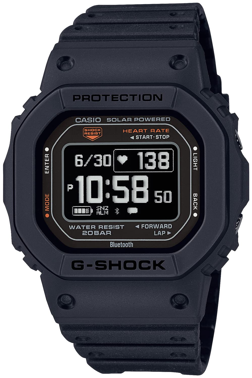 G-SHOCK(ジーショック) Casio DW-H5600 Resin Bezel Wristwatch, Black, 1 piece, Military