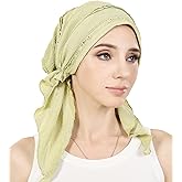 Babalet Slip-On Pre-Tied Beanie Women Headwear Turban Beanie Caps Head Wrap Headscarf for Women Sleep Hair Cover Hat
