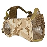AOUTACC Airsoft Mask, Half Face Mesh Masks with Ear