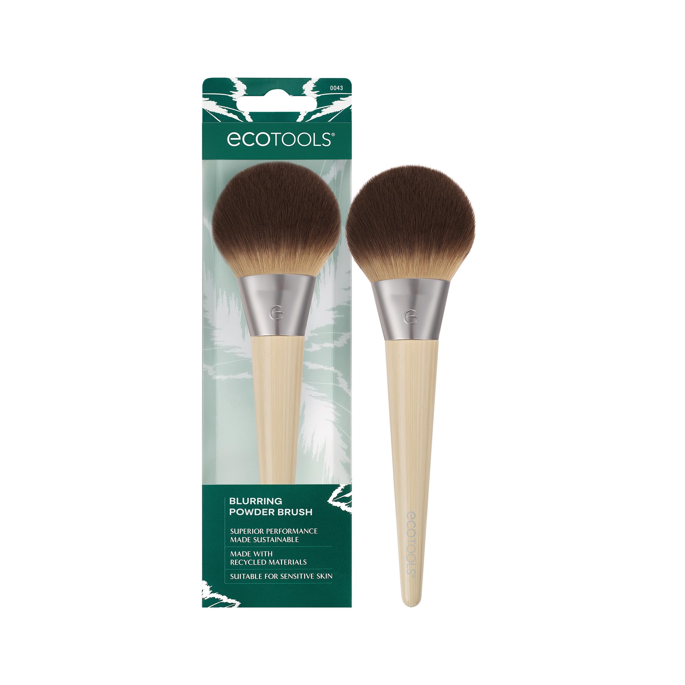Photo 1 of EcoTools Blurring Powder Makeup Brush, For Loose & Pressed Powder, Large Makeup Brush For All-Over Application, Fluffy, Synthetic Bristles, Eco Friendly, Cruelty-Free, & Vegan, 1 Count