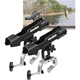 2 Pack Fishing Rod Holders for Kayak &amp; Boat, 360&deg; Swivel Clamp Rod Holder with Enlarged Base, Fits Round Square Tubes, Jon Boat, Canoe, Fishing Accessories
