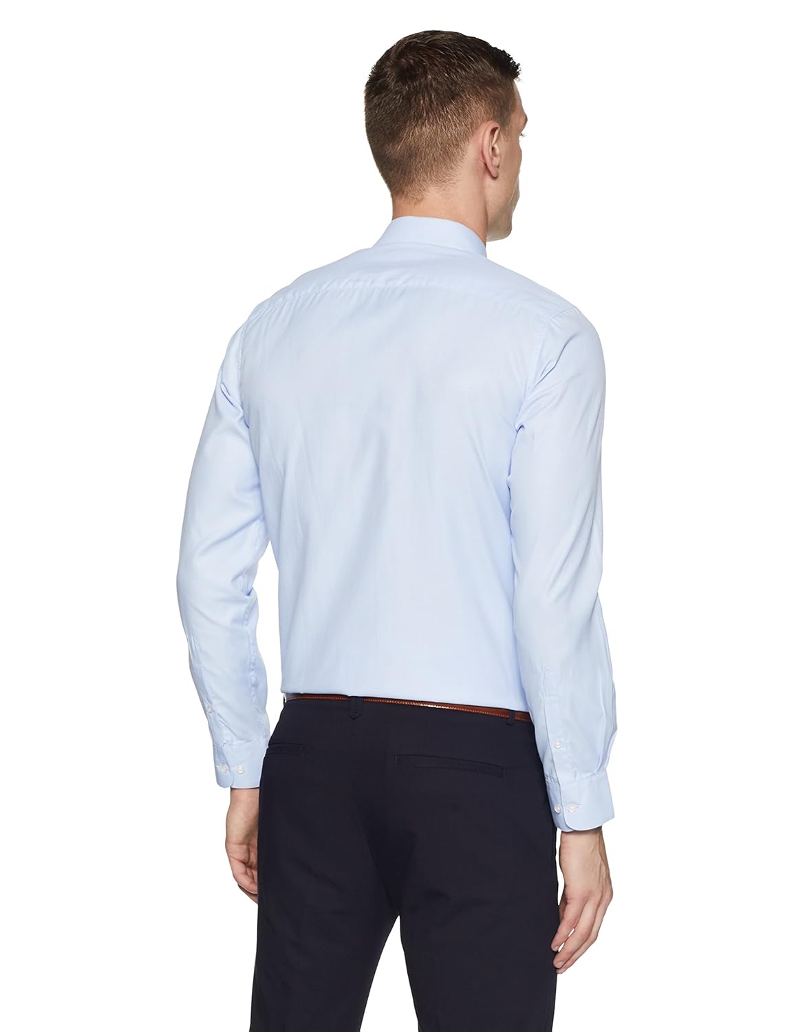 peter england men's plain slim fit formal shirt