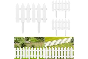 ELECLAND White Plastic Garden Fence with 22 Pieces, Picket Fence Edgings for Lawn, Flowerbeds, Plant Borders, Decorative Yard