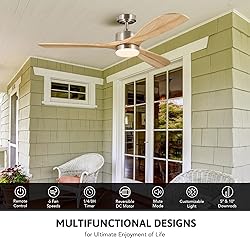 VONLUCE Ceiling Fans with Lights, 52 Inch Ceiling