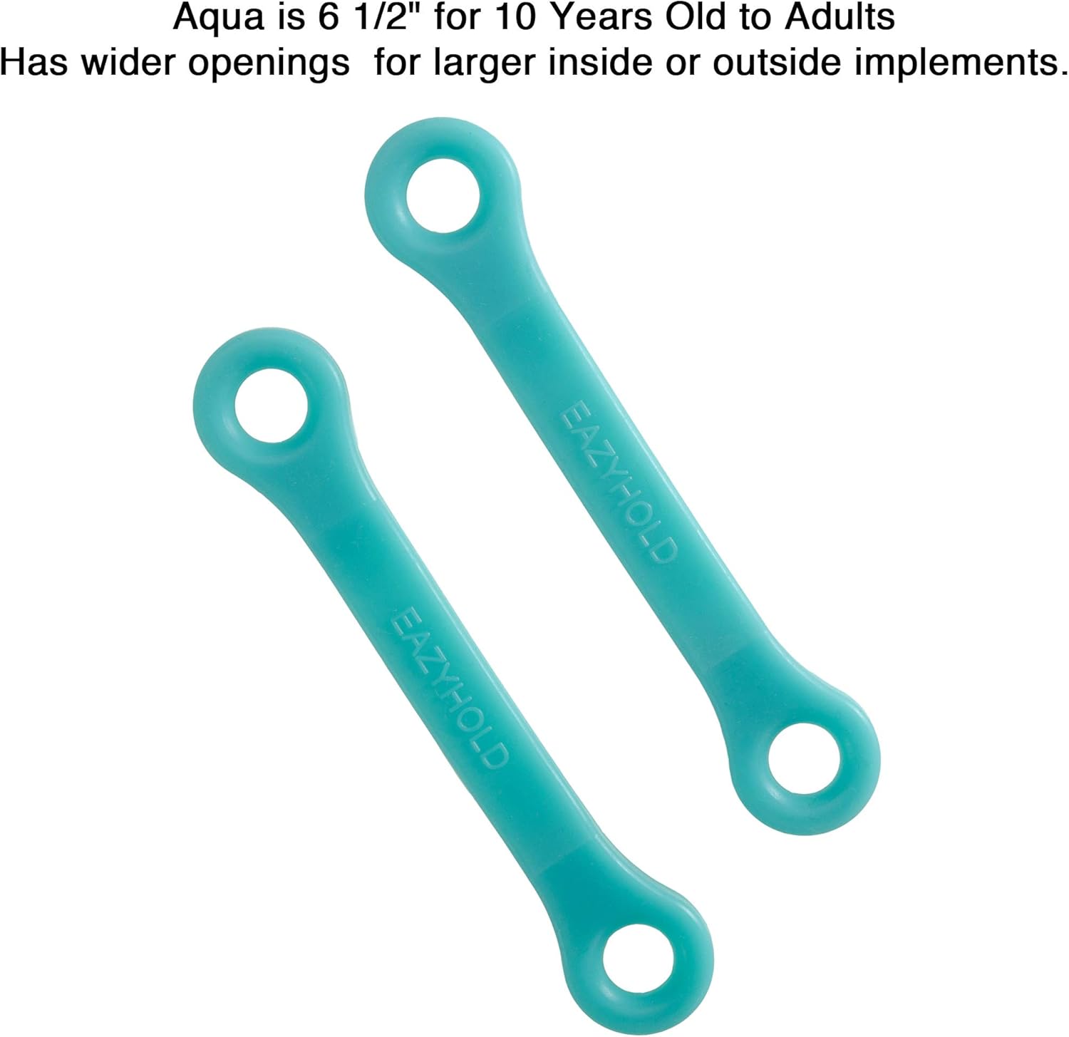 EazyHold Silicone Adaptive Aid (10 Years to Medium Size Adult) for Those with Limited Hand Mobility, Cerebral Palsy, Stroke, Occupational Therapy or Physical Therapy use (Aqua - 6 1/2"- 2 Pack): Health & Personal Care