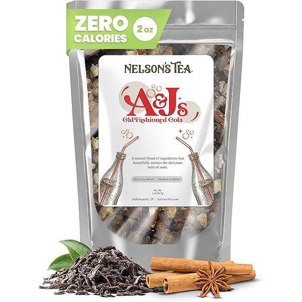 Cola Flavored Green Tea Loose Leaf - 4 Oz Natural Cola Tea With Kola Nut & Rose Petals