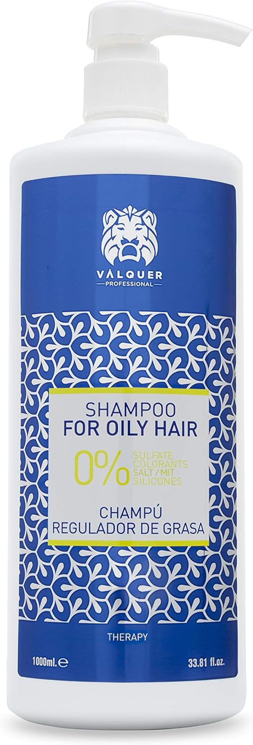 VALQUER Sebum-Regulating Zero Shampoo for Oily Hair, Blue, 1 l (Pack of 1)