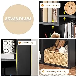 VECELO 3-Tier Small Bookcase, 4 Cube