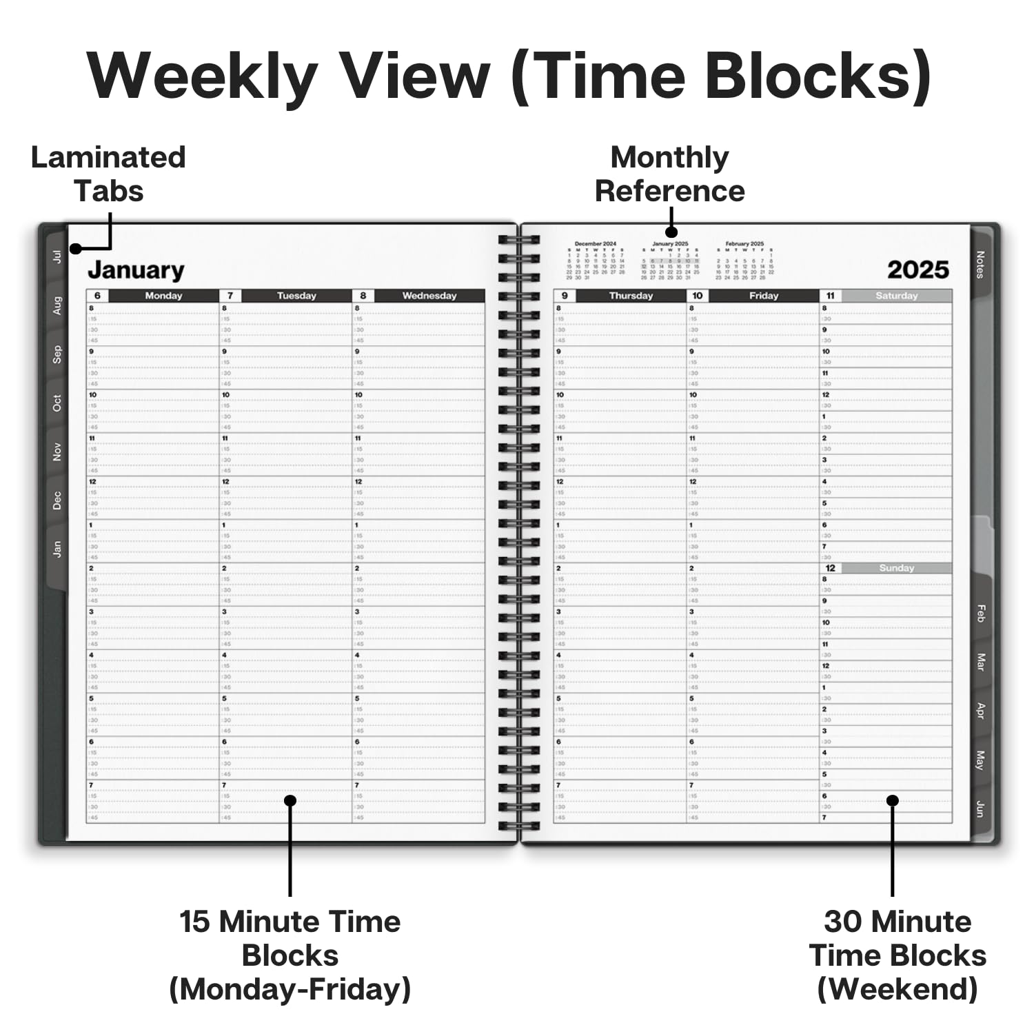 Mua Dunwell Weekly Monthly Planner 2025, Use Jan 2025 to Dec 2025, 8.5 x 11 Appointment Book