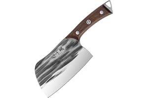 Traditional Chinese Chopping Knife Handmade Forged Ancient Bone Chopper, Stainless Steel Chef's Knife for Cutting Bones and M