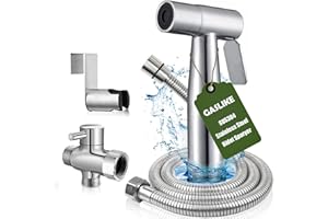 GASLIKE Handheld Bidet Sprayer for Toilet, Stainless Steel Bathroom Personal Hygiene Bidet Sprayer Set, Baby Cloth Diaper Sprayer with Adjustable Water Pressure Control, Perfect for Whole Family Cleaning Use