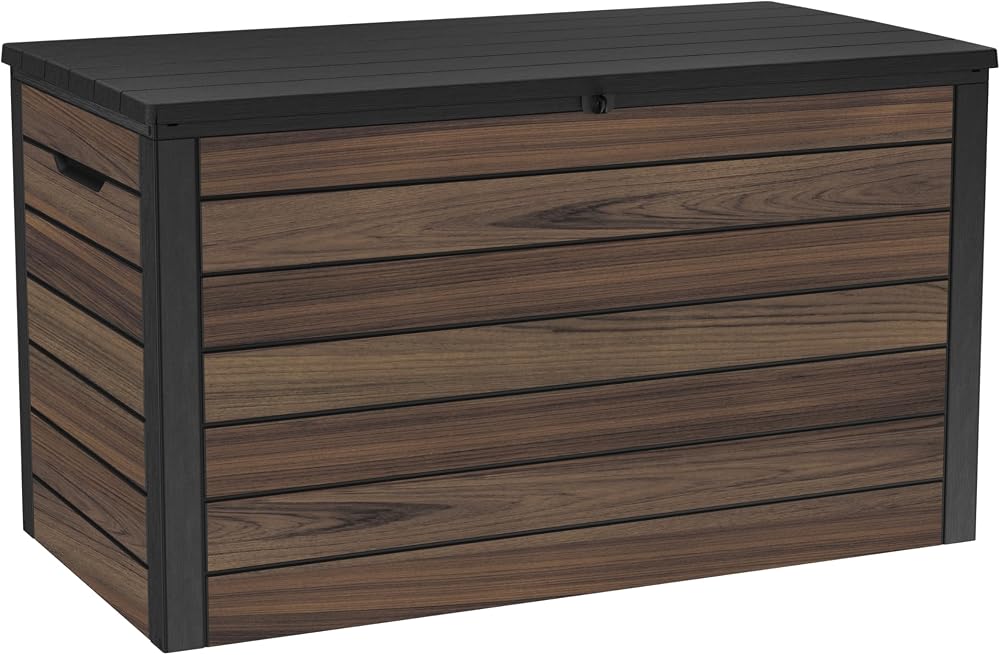 Keter Signature Ontario 575L Outdoor Storage Box Rosewood Weather Resistant