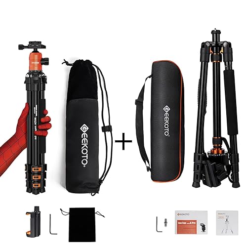 GEEKOTO Video Tripod Fluid Head,Professional Camera Tripod for