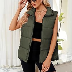 Century Star Army Green Puffer Vest for Women's