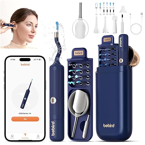 Ear Wax Removal Kit with HD Ear Camera Otoscope - Rechargeable Ear Cleaner with Light, IP67 Waterproof Design, WiFi-Connected with App, Safe at-Home Ear Wax Removal Tool, Suitable for Adults
