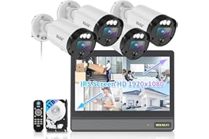 WEILAILIFE 【All-in-One Security System】 4K Outdoor Wired Security Camera System, Home Video Surveillance Systems, Wired Cameras for Home Security
