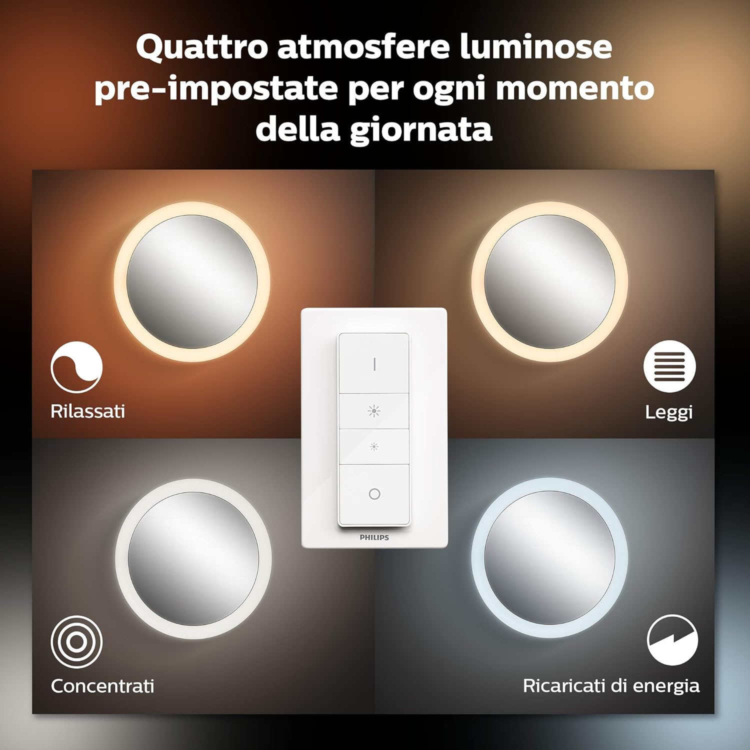 Lampadario smart Design Amaze + Dimmer Switch LED bianco, D. 43.4 cm, L