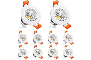 2Inch LED Recessed Ceiling Light, 3W Dimmable LED Downlight, 60 Beam Angle COB Recessed Lights with Driver, Daylight White 55