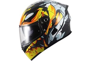 KYPARA Motorcycle Dual Visor Flip up Modular Full Face Helmet with DOT Certification of Impressionism