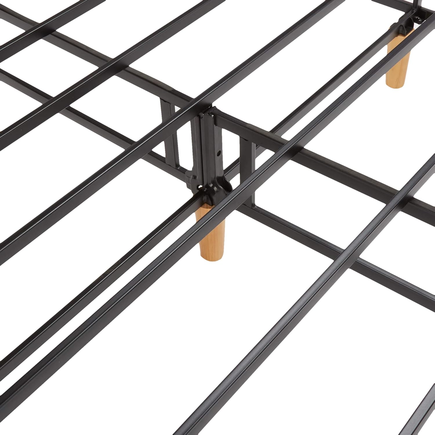 Basics Premium Foldable Mattress Foundation/Box Spring with Steel Slats and Wood Legs, Tools-free Assembley, Full: Furniture & Decor