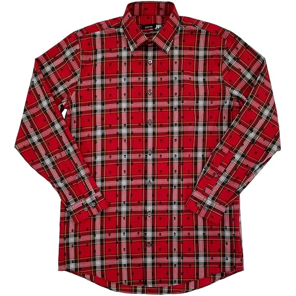 Amazon.com: JF J.Ferrar Mens Red Tartan Skull Slimfit Stretch Long Sleeve  Shirt M 15-15.5/34-35 : Clothing, Shoes & Jewelry
