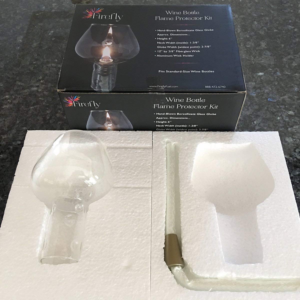 Mua Firefly Wine Bottle Oil Lamp Kit 3/8” Fiberglass Wick & Aluminum Brass Finish Wick Holder