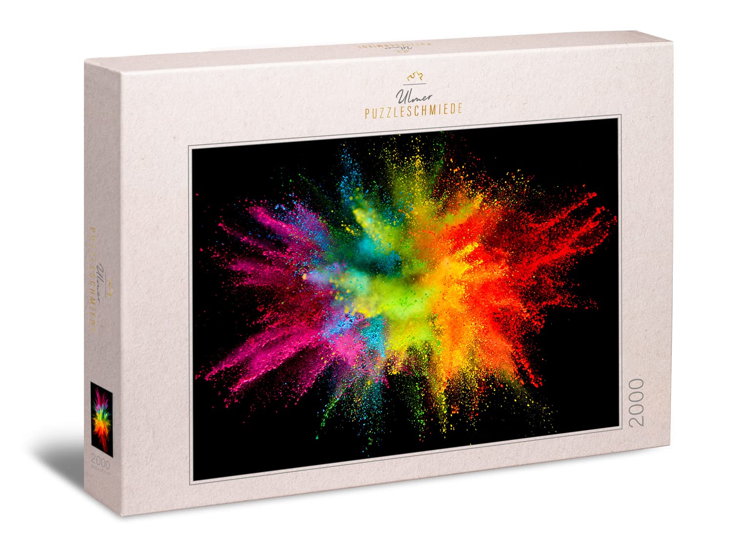 Ulmer Puzzleschmiede - Puzzle "Bright Colourful" - Colourful, modern 2000 piece puzzle - Puzzle motif A colourful colour powder explosion
