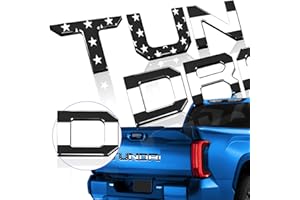 KINGBOO Tailgate Insert Letters 3D Raised Rear Emblems, ABS Plastic Inserts with Adhesive Compatible with Tundr 2022-2023 Truck Accessories Badge (Black American Flag)