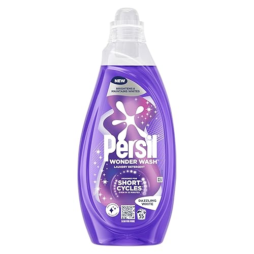 Persil Wonder Wash Liquid Detergent Featuring Dazzling White Technology Maintains and Brightens White Clothes 1.485 L (55 Washes)
