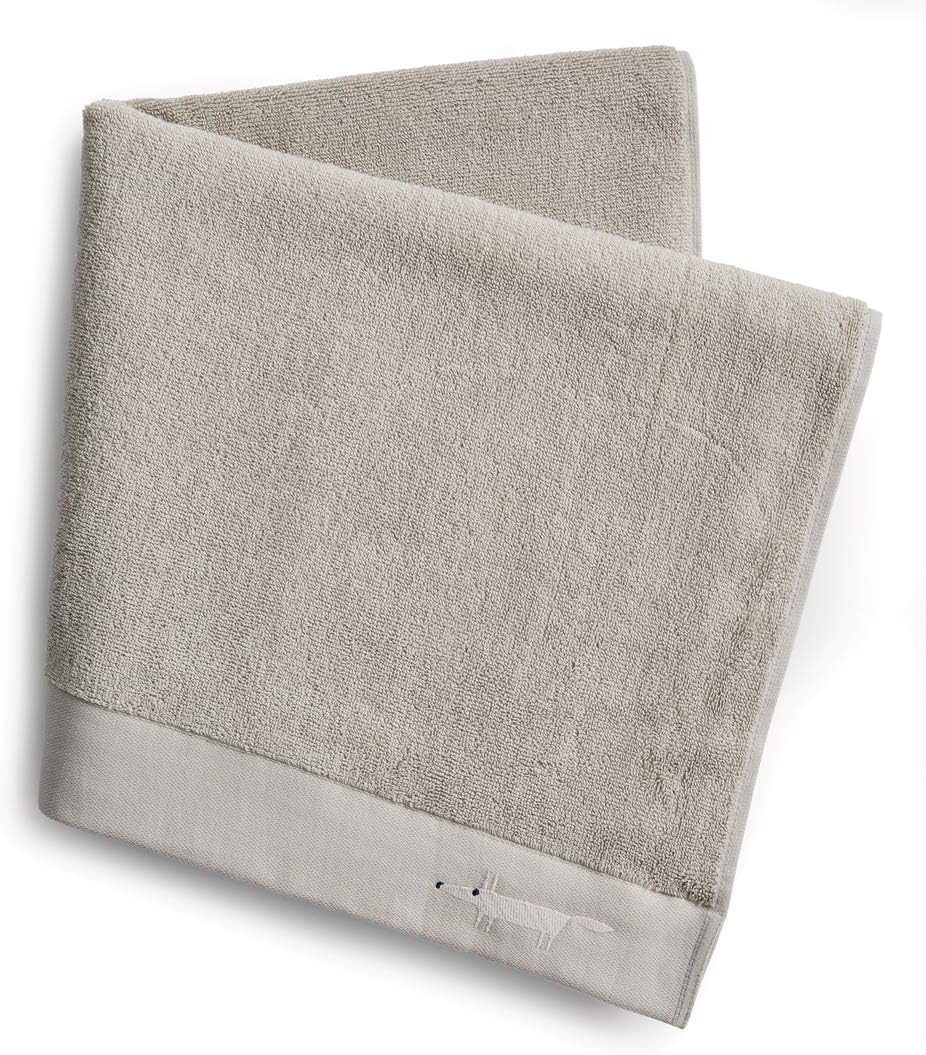 Scion Mr Fox Embroidered Towel, Bath, Glacier